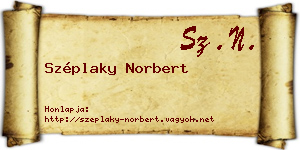 Széplaky Norbert névjegykártya