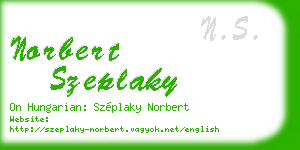 norbert szeplaky business card